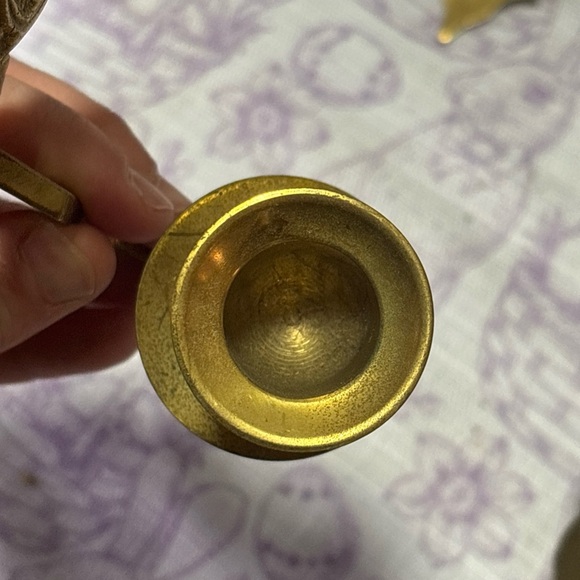 Chinoiserie Candle Sconce Pair two 2 solid brass medallion sconces wall décor - Picture 8 of 9